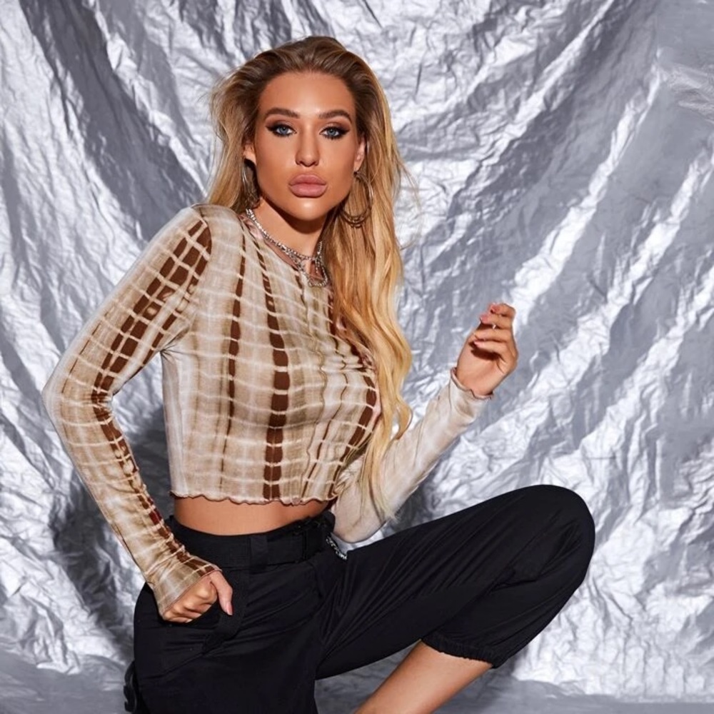 Shein tie dye long sleeve shirt